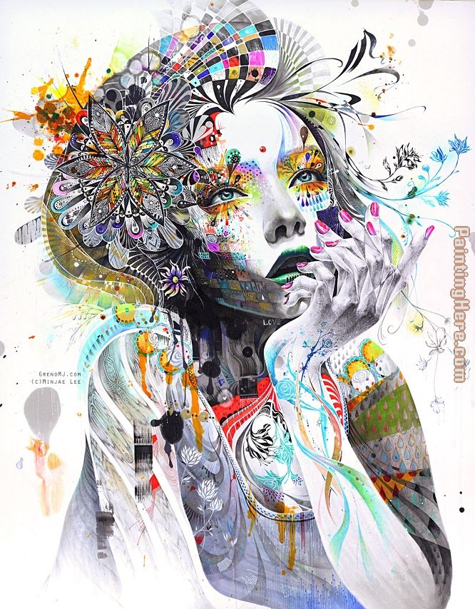 girl 1280 painting - Unknown Artist girl 1280 art painting